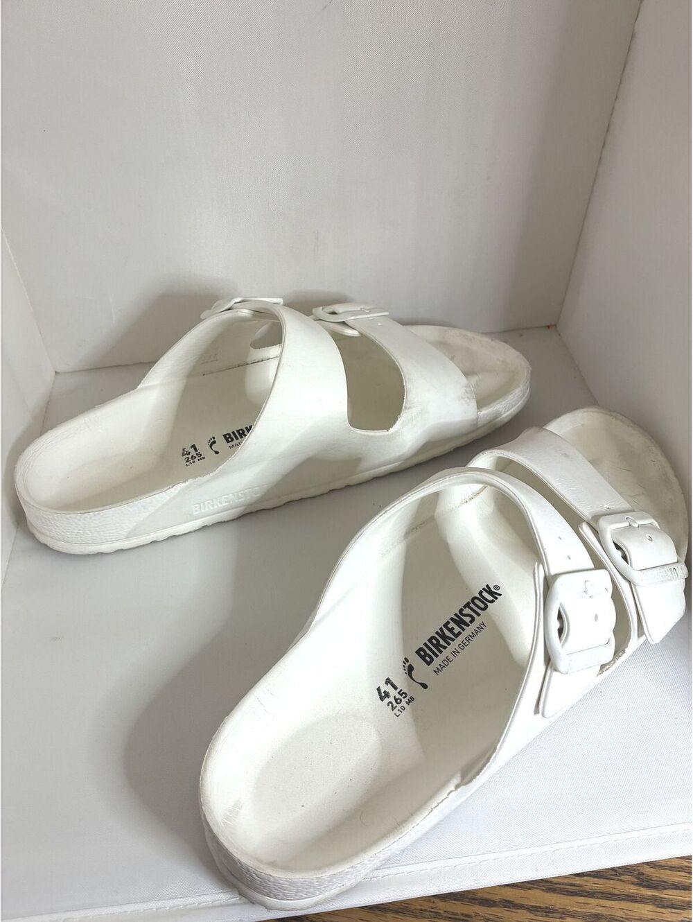 Birkenstock White EVA Arizona Slide Sandals Size 41 US Women's 10